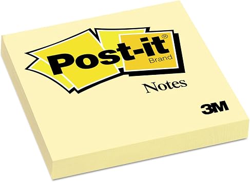 Post-it Notes, 3 x 3 in, The Iconic Canary Yellow Note, 12 Pads | School Supplies and Office Products