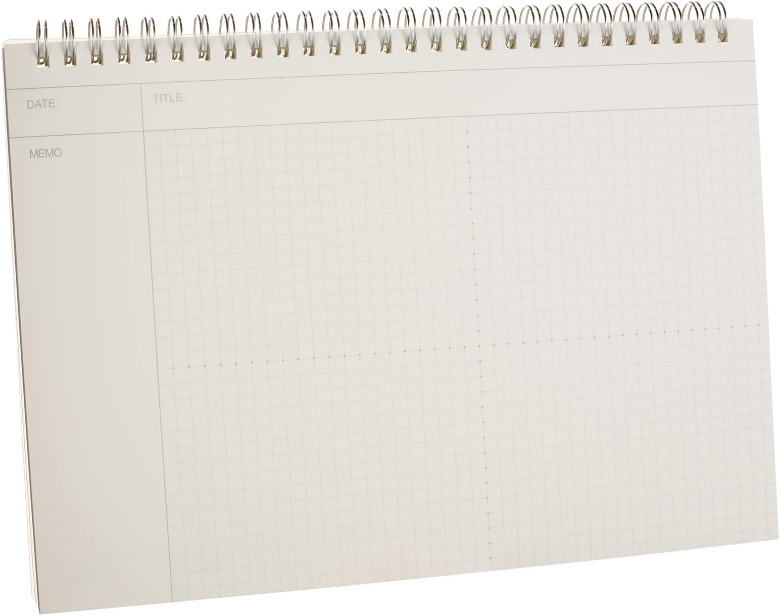 TWONE Spiral Graph Paper Notebook with Transparent Plastic Cover, 60 Sheets, 7" x 10" for Home, School, Math,Cornell Notes, College Students