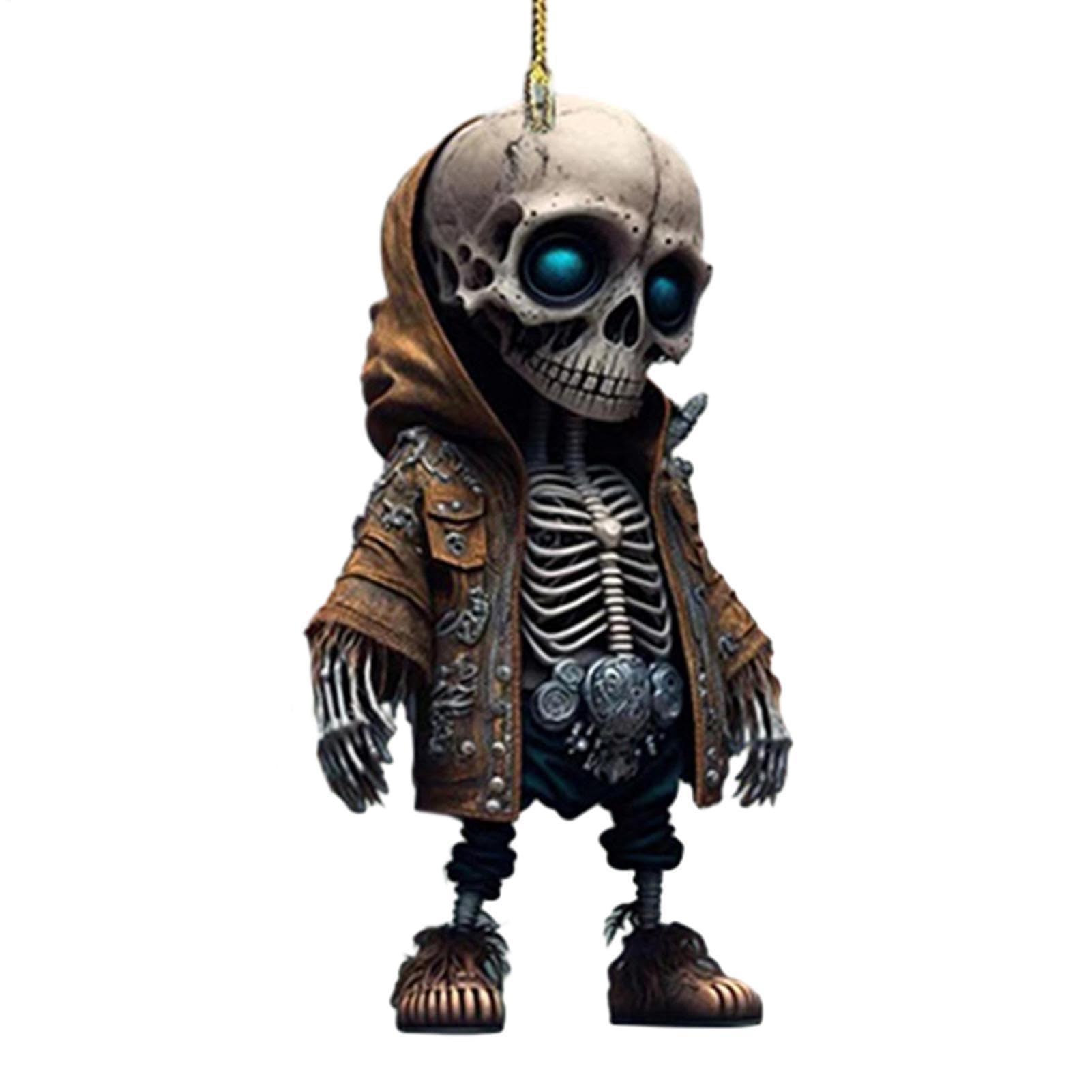Muiltvoe Skeleton Swing Car Ornament – Acrylic Figurines, Mirror Pendant | Perfectly For Halloween Interior Decorations, Backpack Auto