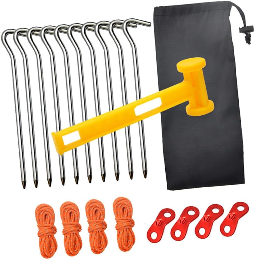 Tent Accessories Kit with Reflective Rope Set, 20 Pcs, Nylon Aluminum Alloy