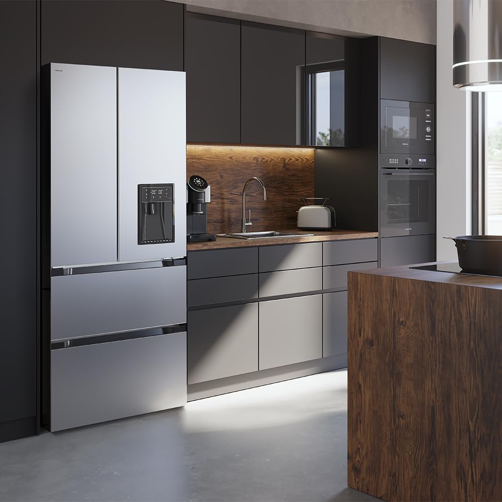 Cecotec Réfrigérateur Congélateur 4 Portes Française Bolero CoolMarket FD 436 WD Inox 436L Total No Frost