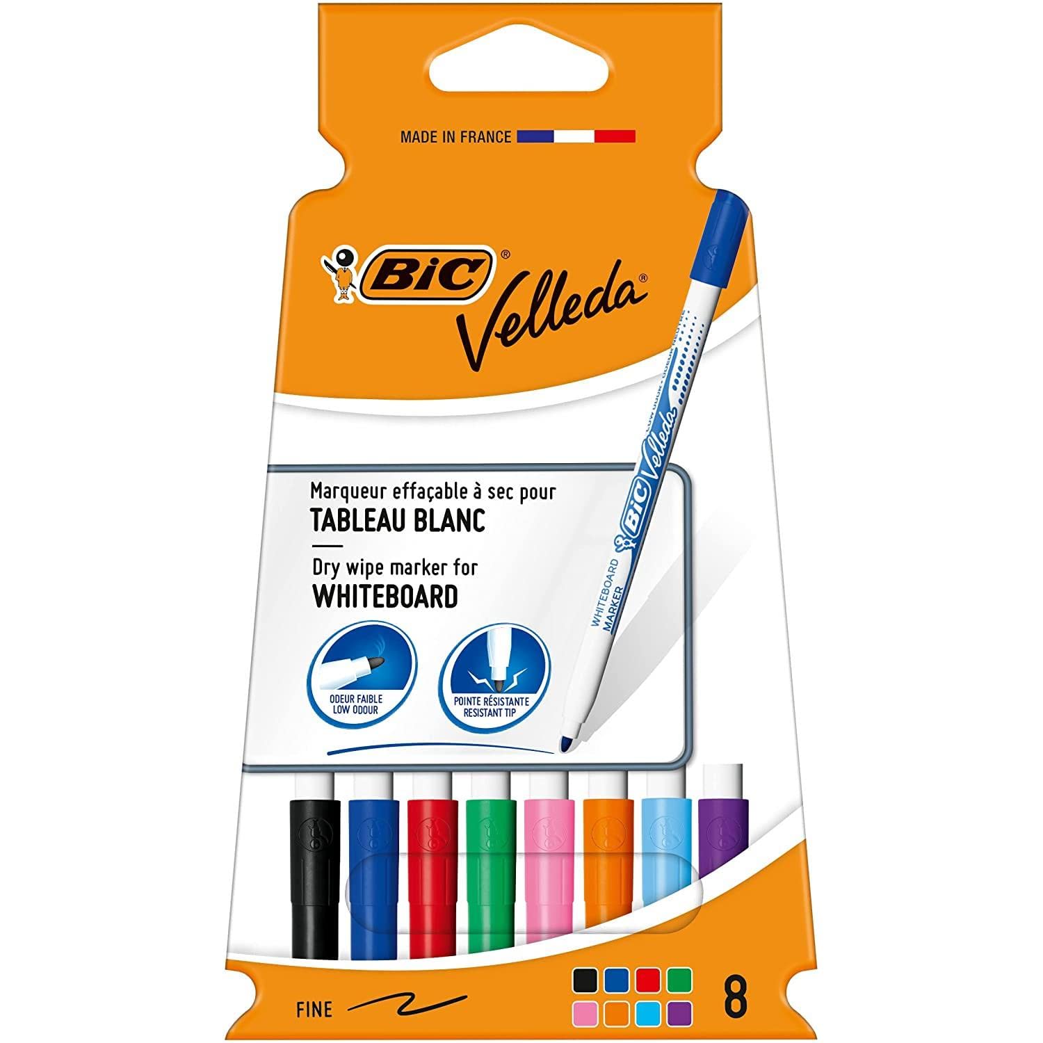 Bic Velleda 1721 - Rotuladores para pizarra (8 unidades), color aleatorio