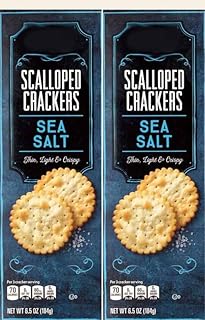 Sea Salt Scalloped Specially Selected Crackers, Thanksgiving Christmas Football Cheese Platter Party Tray Snacking Snack Food, 6.5 oz Box 2 Pack