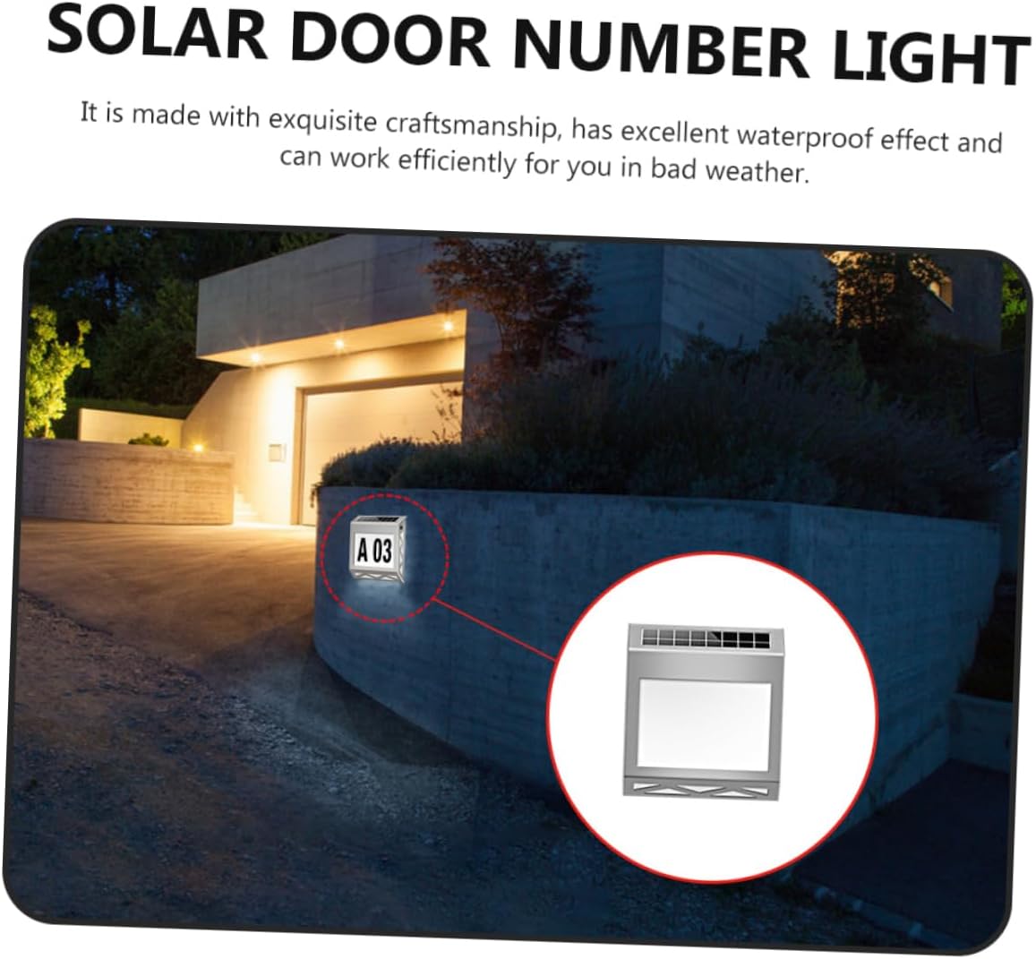 Lurrose 1set Solar Door Number Light Address Plaque Lamp for Outdoor Use Solar Powered House Numbers Easy Installation for Garden Porch Pathway