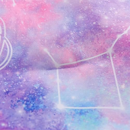 Miniatura 6 de Holawakaka Juego de ropa de cama con estampado de constelación de teñido anudado 4 piezas juego de sábanas de edredón para niños y niñas color morado