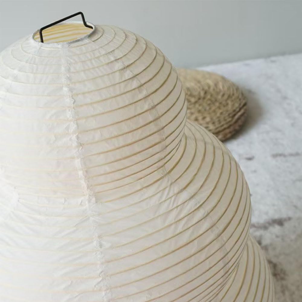 Mengjay Reispapier Lampe Retro Reispapier Nachttischlampe,Nachtlicht Gemütliche Nachttischlampe Tischbeleuchtung Dekorative Tischlampe Stimmung Tischlicht,Papierlampe Wohnzimmer Deko Lampe (A)
