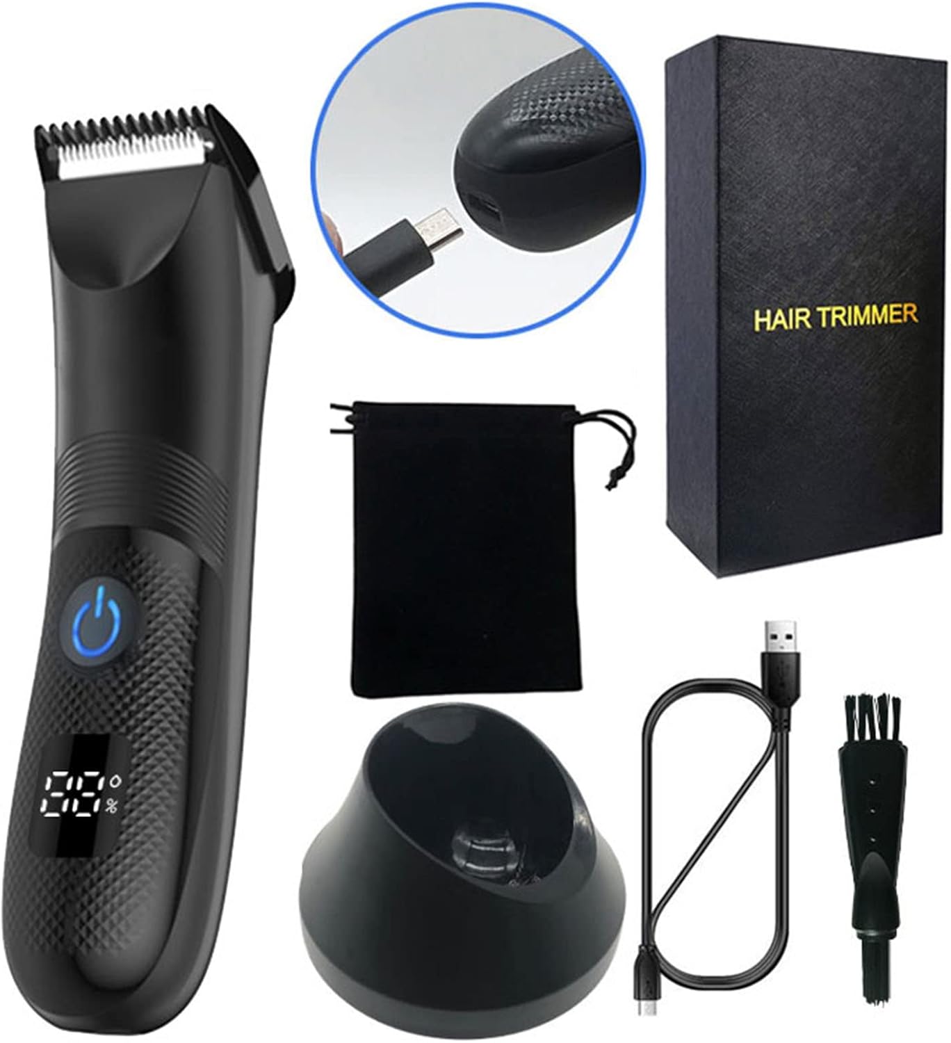 Body Grooming Electric Intimate Shaver For Men Intimate Hair Trimmer For Groin Area & Pubic Hair Waterproof Wet/Dry Electric Shaver For Men Pubic Hair Waterproof Cordless Rechargeable Body Groomer