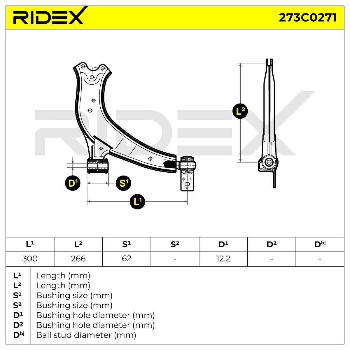 RIDEX 273C0271 Braccio oscillante sospensione ruota senza snodo portante/di guida Compatibilità con CITROËN XSARA PICASSO N68