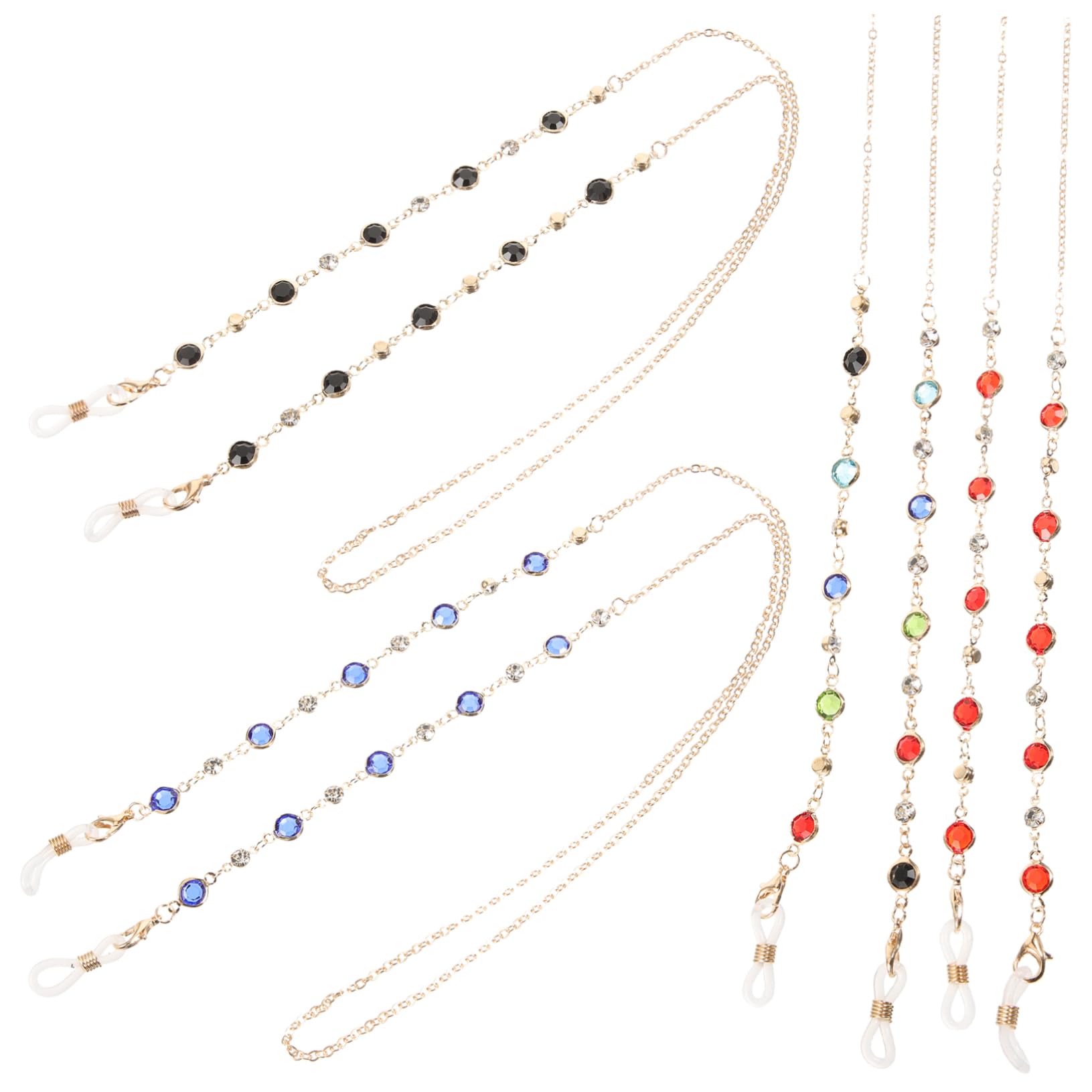 12piezas Correa De Gafas De Mujer Perlas y Cristales De Cadena Para Lentes Elegante y Práctica Para Uso Diario y Ocasiones Especiales