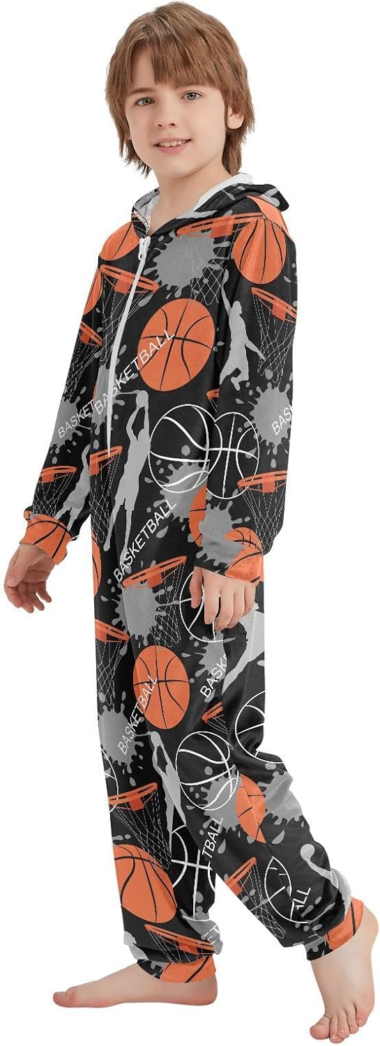 Bigfoot Sasquatch Unisex Onesie Pajamas One-Piece Costume Hooded Sleepwear Jumpsuit 4-14Y