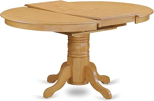 Miniatura 6 de East West Furniture AVGR5-OAK-W - Juego de mesa de comedor de 5 piezas incluye una mesa de cocina ovalada con hojas de mariposa y 4 sillas de
