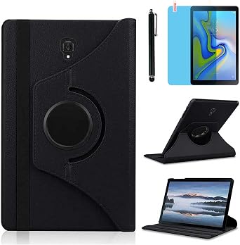 Samsung Galaxy Tab S4 10.5" 2018 SM-T830 SM-T835 SM-T837 360 Degree Rotating Stand Case Smart Protective Cover Stylus Pen Screen Film Black