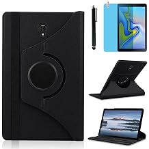 Samsung Galaxy Tab S4 10.5" 2018 SM-T830 SM-T835 SM-T837 360 Degree Rotating Stand Case Smart Protective Cover Stylus Pen Screen Film Black