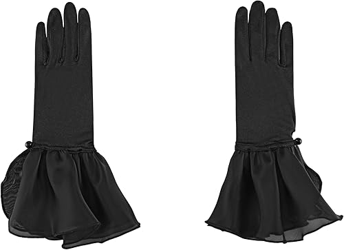 Miniatura 7 de Ayliss Guantes de boda para mujer, de satén, pétalos, ópera, fiesta de los años 20, para ocasiones especiales, vestido formal de baile o cosplay