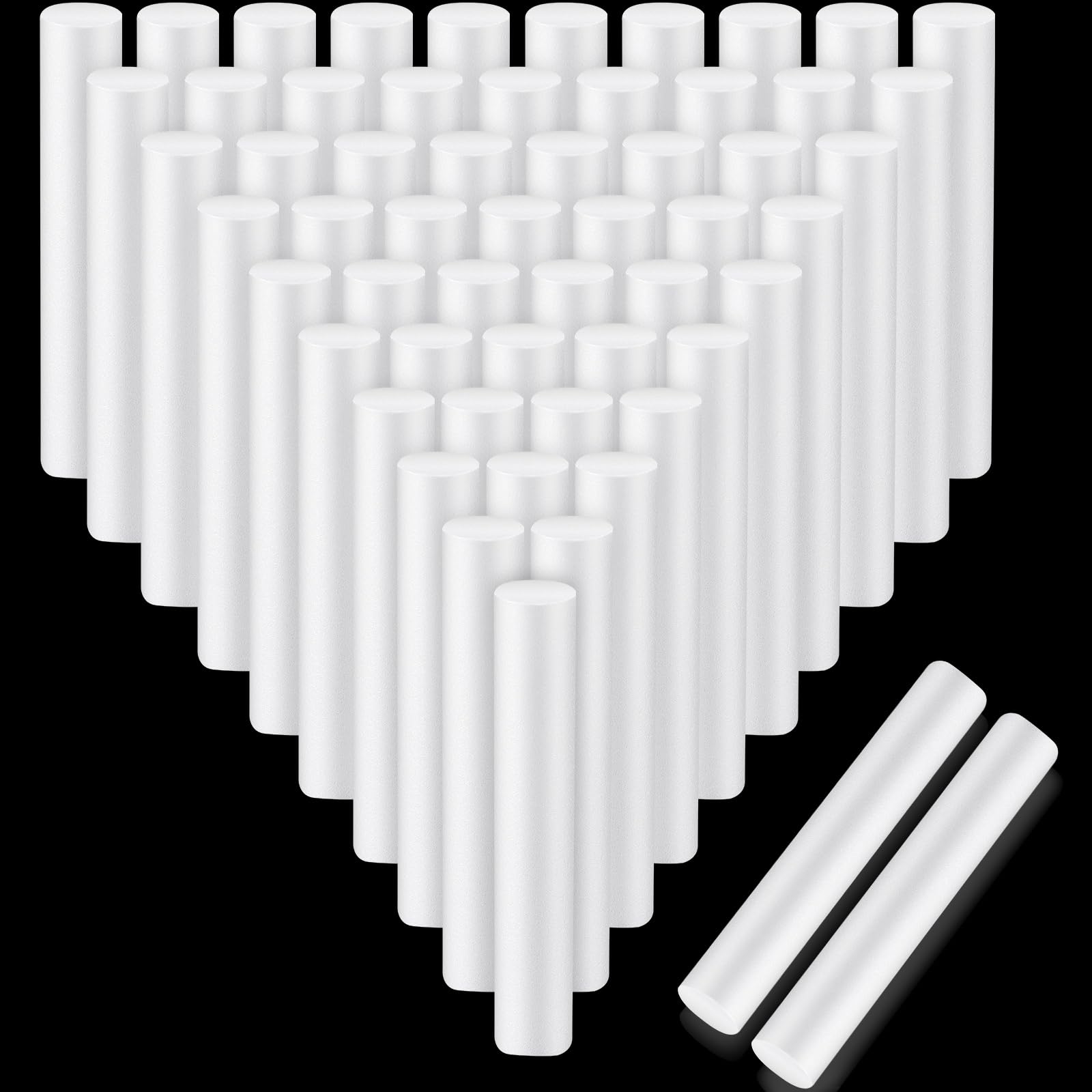 Fabbay 60 Pieces 6 Inch White Foam Cylinders for Crafts Foam Tubes Rods Cylinders Shape for Modeling, DIY Crafts and Arts Projects Decorations Supplies
