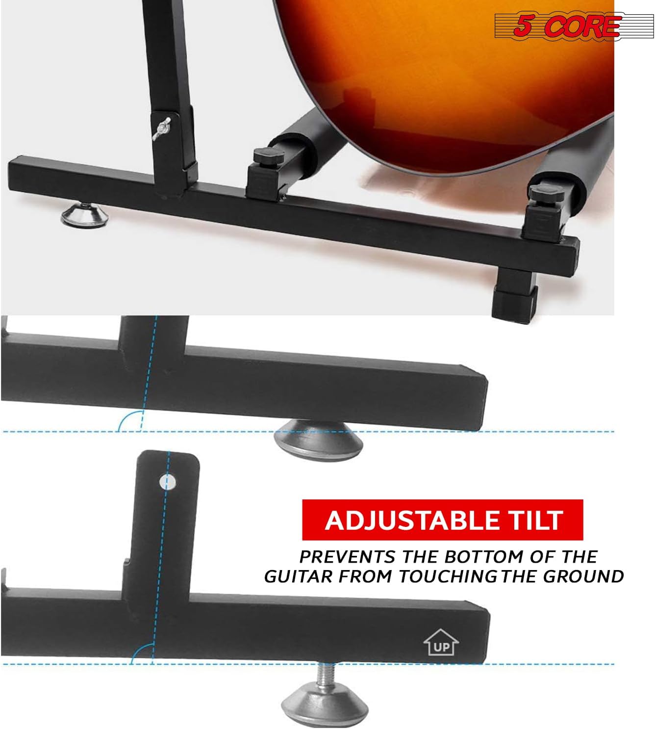 5 CORE Multi Guitar Stand Rack Guitars Holder Storage Stands for Acoustic Electric and Bass Soporte Para Guitarra (GRack 5N1)