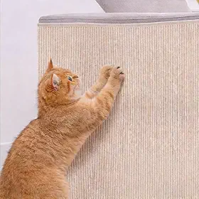 Arranhador para Gatos Autoadesivo 60x100cm, Protetor de Sofá Anti Arranhões para Gatos, Tapete Arranhador para Móveis, Parede e Sofá, Bege