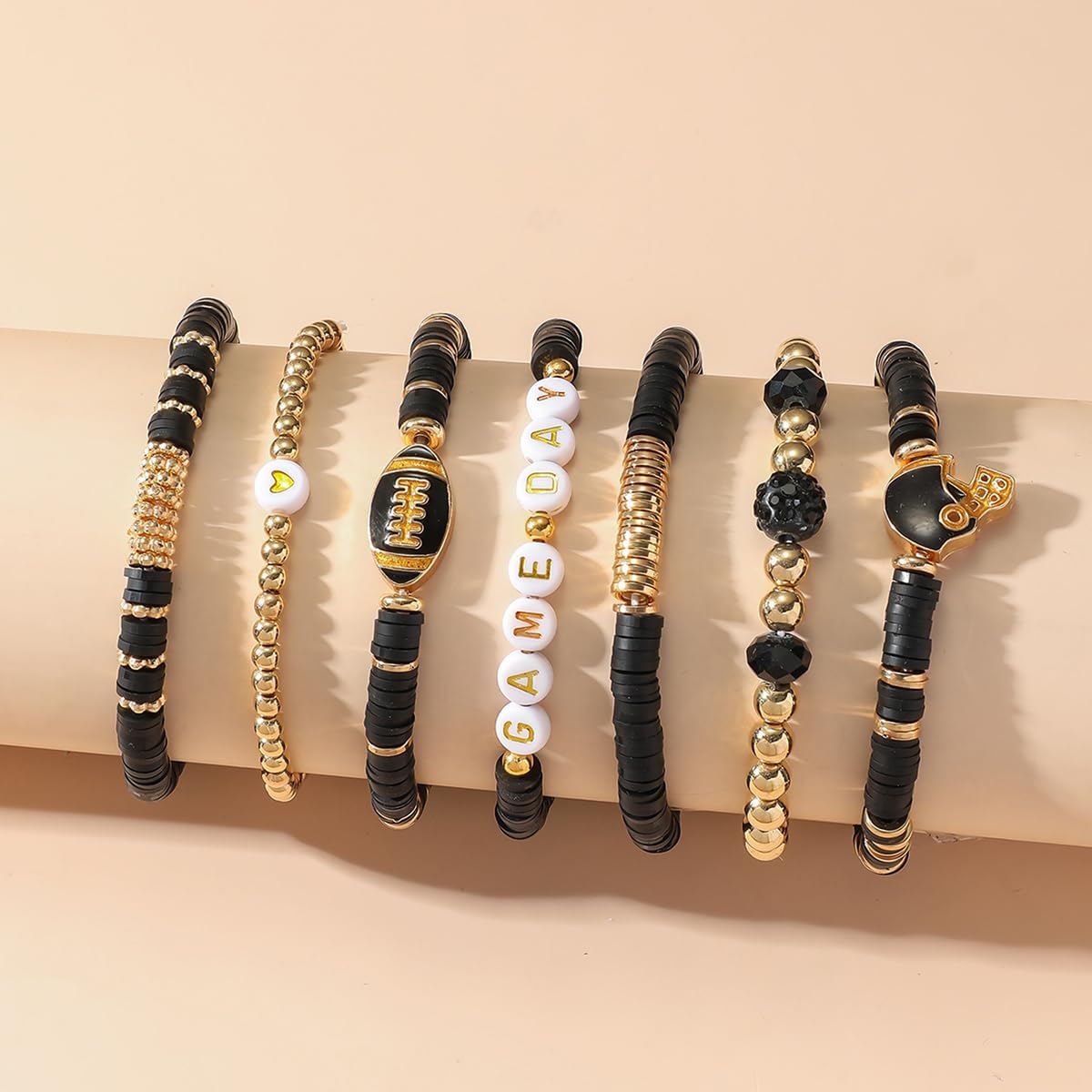 Artlunar Game Day Football Charm Bracelet: Stackable Sports Jewelry for Moms & Dads - Perfect for Football Fans - Image 2