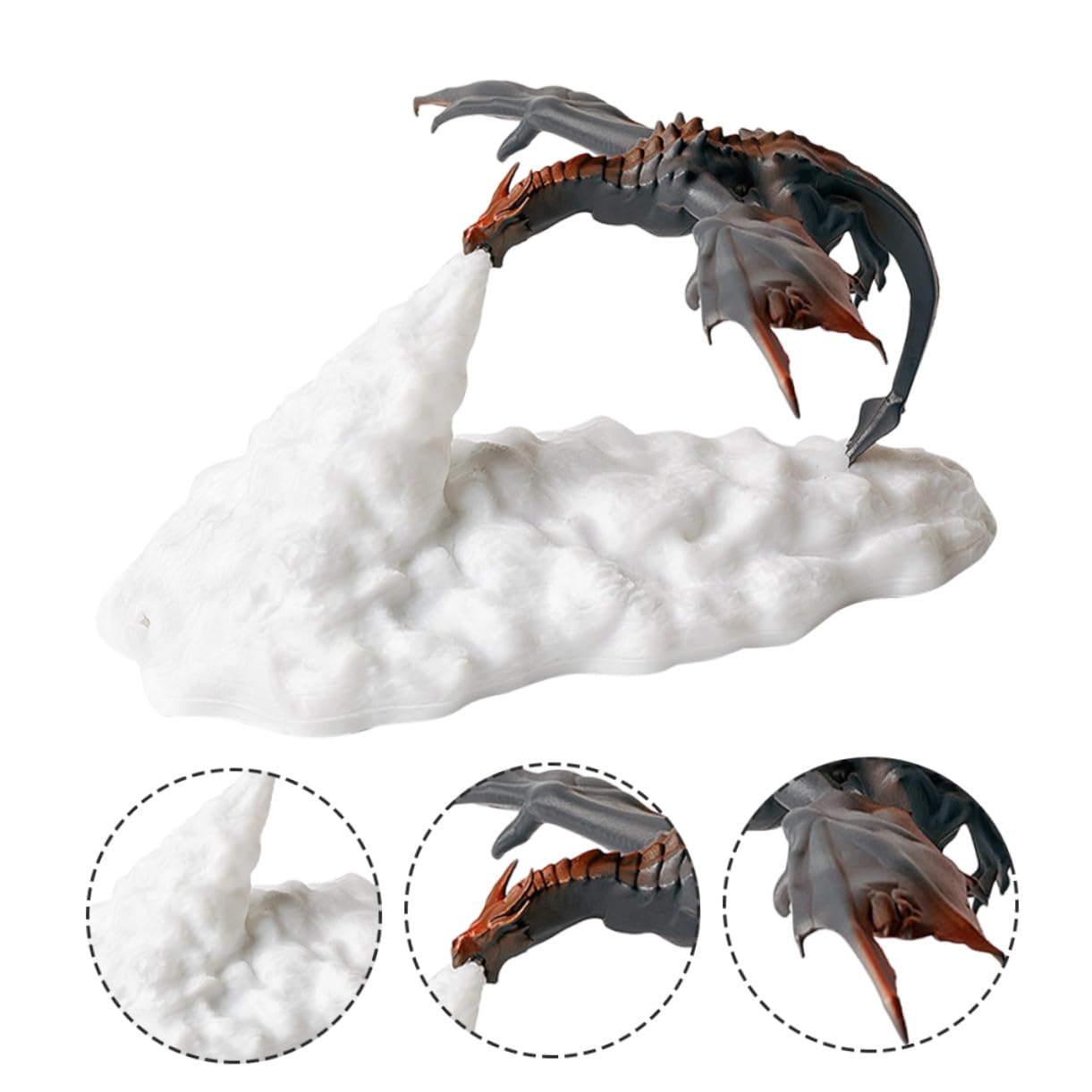 Didiseaon Lámpara LED 3d de Dinosaurio Recargable Usb, Luz Nocturna Táctil para Decoración Infantil y Fiestas, Luz LED de Mesa Creativa para Habitación, Ambiente Cálido y Relajante