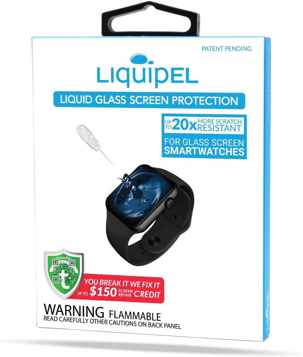 Liquid Glass Screen Protector Apple Watch 9H Hardness Universal for Watches and Wearables with a “You Break It, We Fix It” $150 Protection Plan by Liquipel