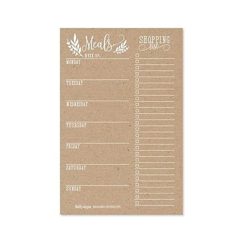 Hadley Designs Rustic Weekly Meal Planning Calendar Grocery Shopping List