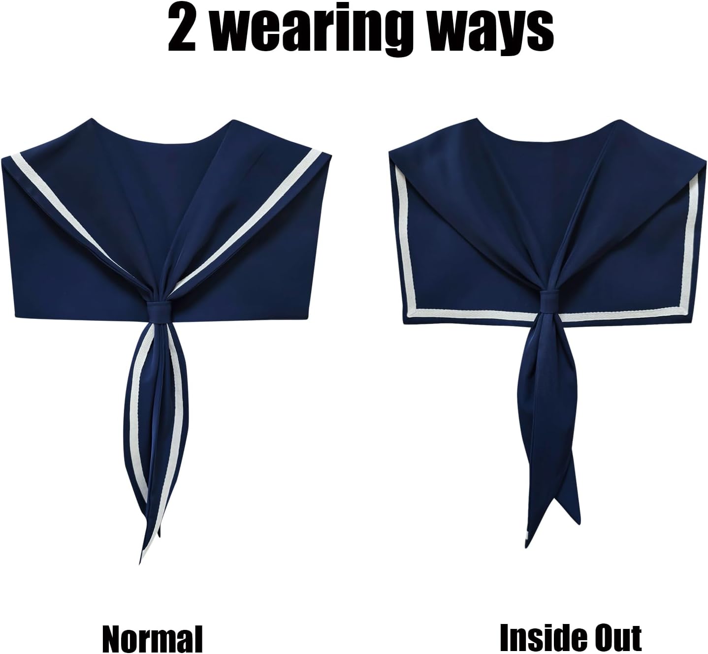 Sailor Collars Scarf for Women Top Fake Collar Necklaces Sailor Shawl wraps Match Sweater Shirt Dress