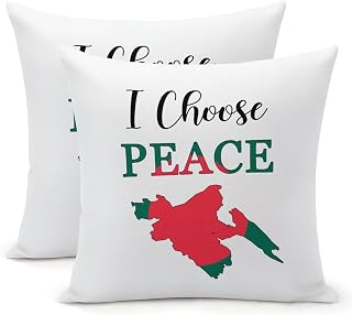 I Choose Peace,Bangladesh Decorative Throw Pillow Covers Bangladesh Map Square Pillow Case Cushion Cover for Sofa Couch Farmhouse Bedroom Living Room 20x20 in Set of 2