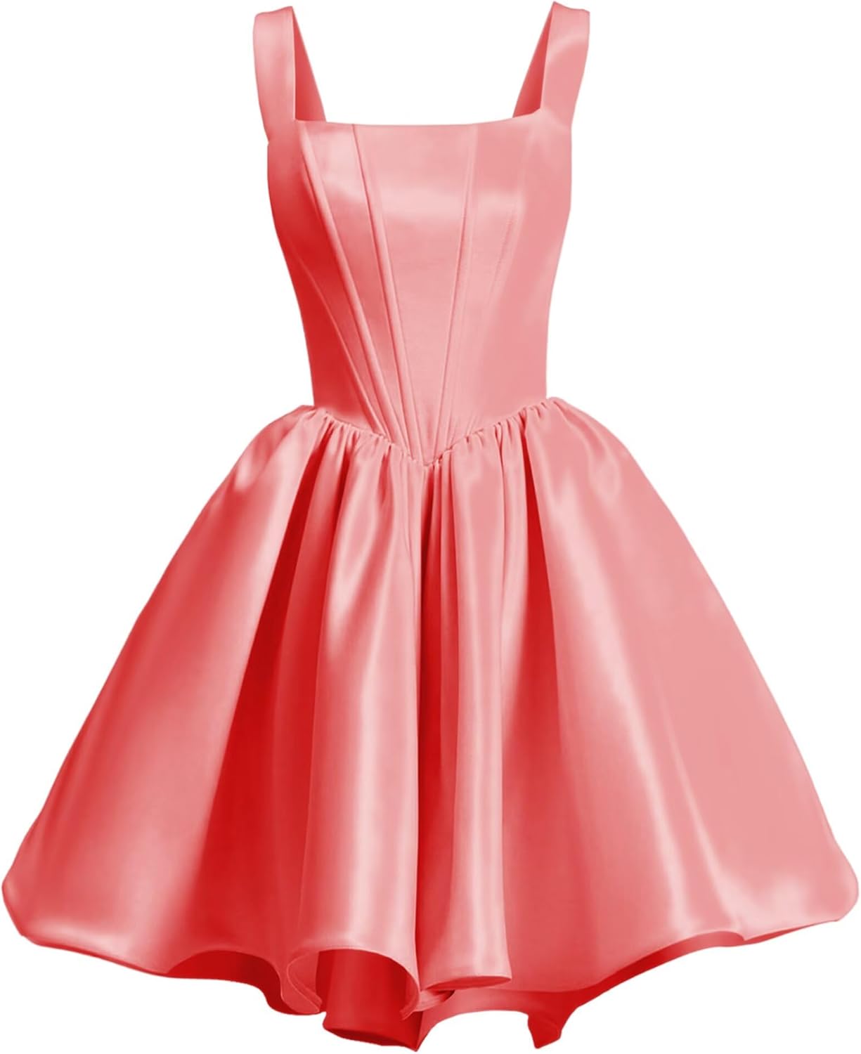 Yexinbridal Satin Homecoming Dresses for Teens 2025 Pockets Spaghetti Straps Square Neck A-line Short Prom Dresses
