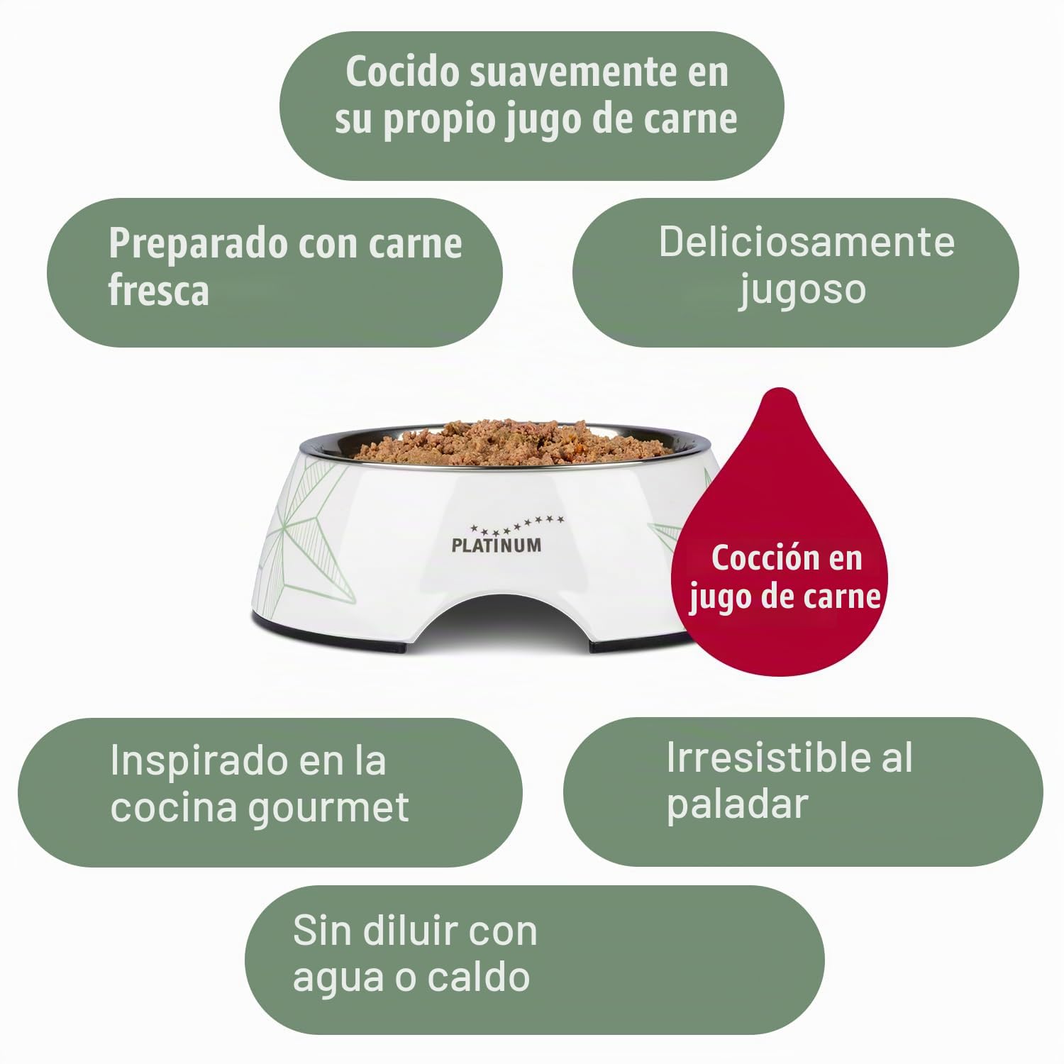 PLATINUM - Alimento para perros Menu Adult Chicken de carne - 12 x 375 g Alimento para perros rico en nutrientes como el barf - especialmente sabroso para perros pequeños y grandes - Sin BPA, probado