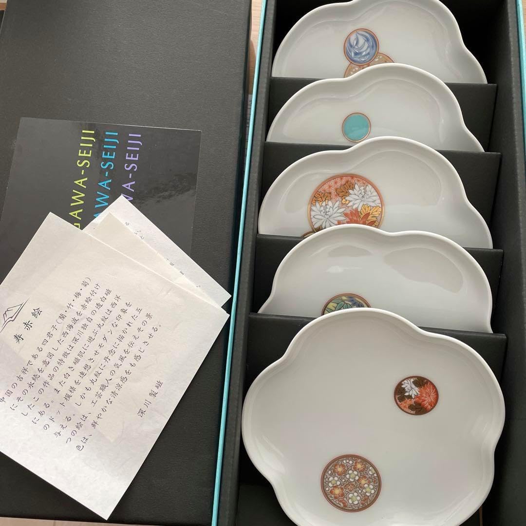 未使用　深川製磁　梅型銘々皿揃い　寿赤絵 深川製 寿赤絵 梅型銘々皿揃 セット ホビー グッズ 2025年最新】Yahoo!