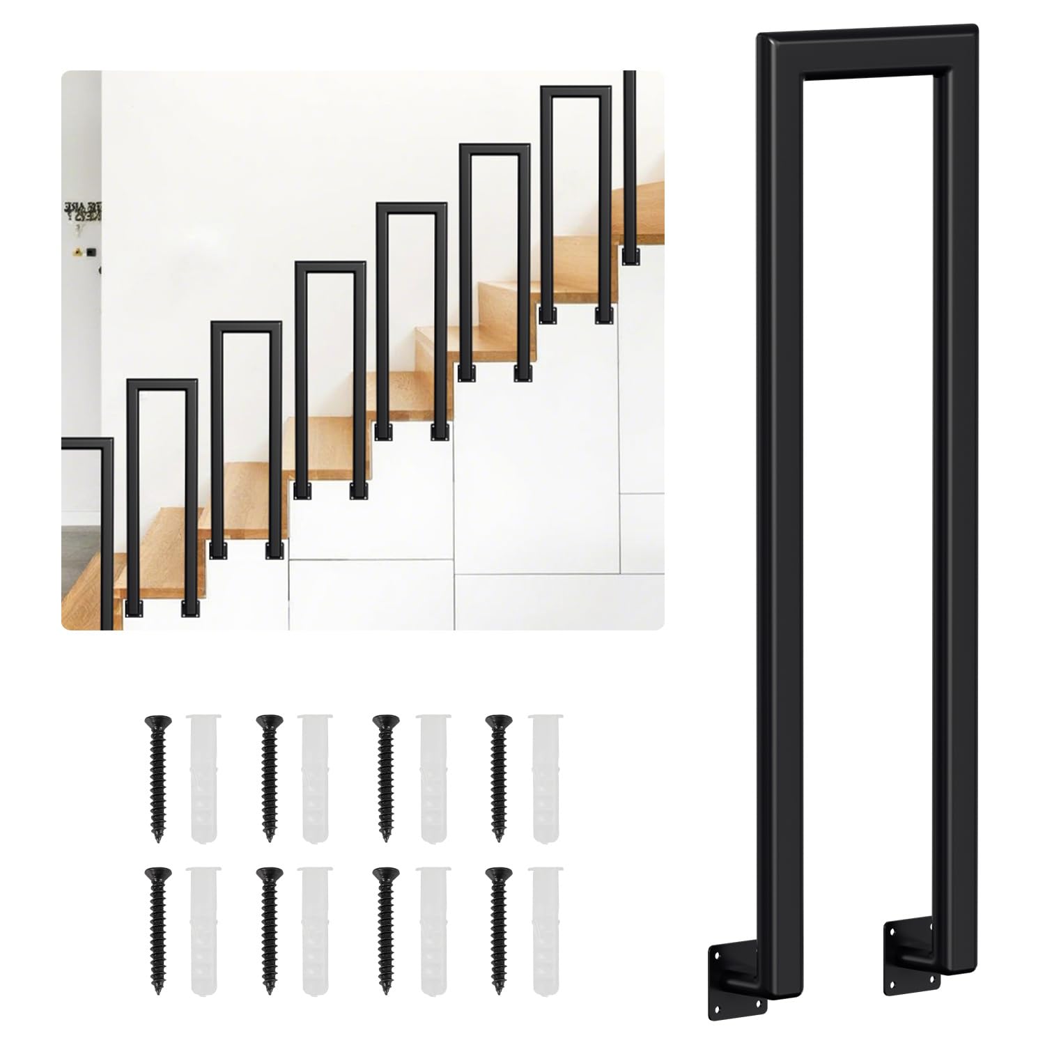 Main courante en métal Fiqops pour sécuriser l'escalier extérieur et l'entrée
