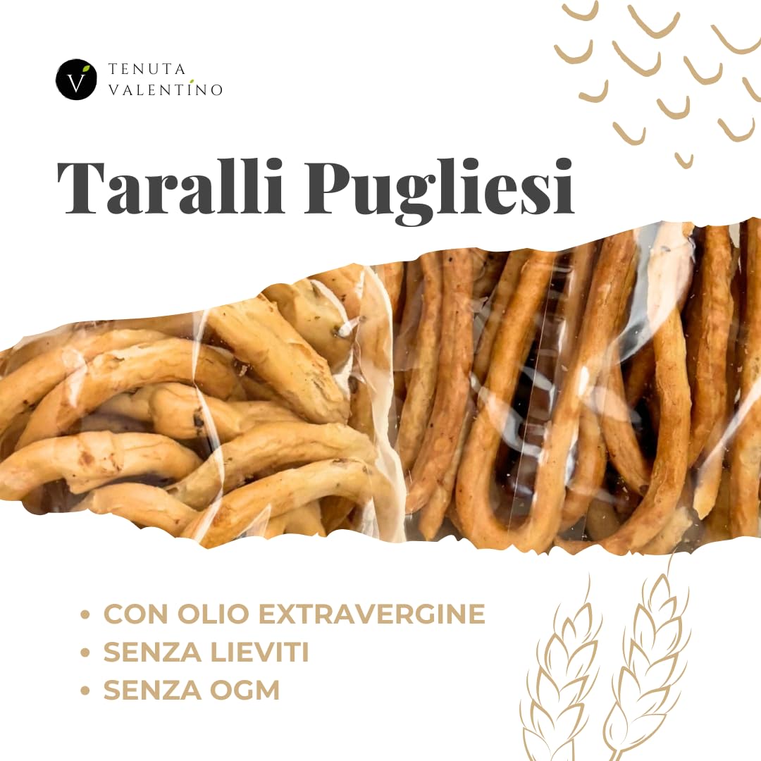 Tenuta Valentino, Taralli pugliesi artigianali I Friabili, senza lieviti, friabili 15X400gr