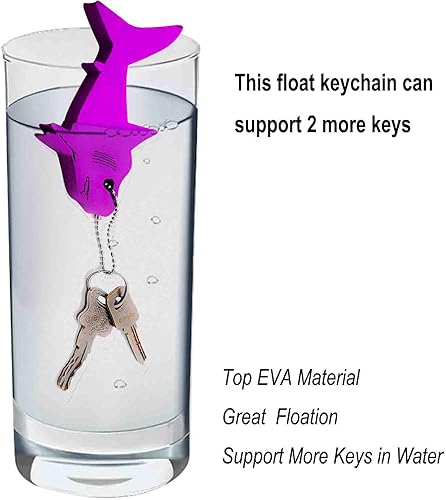 Miniatura 3 de Liangery Llavero flotante para llaves de barco, llavero flotante de pesca marina en estilo tiburón llavero flotante con gran flotabilidad