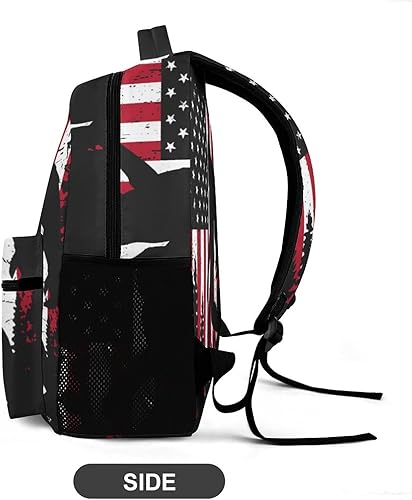 Miniatura 4 de Bigfoot and American Flag - Mochila de viaje para computadora portátil, bolsa duradera para computadora para hombres y mujeres, Estilo, Mochilas