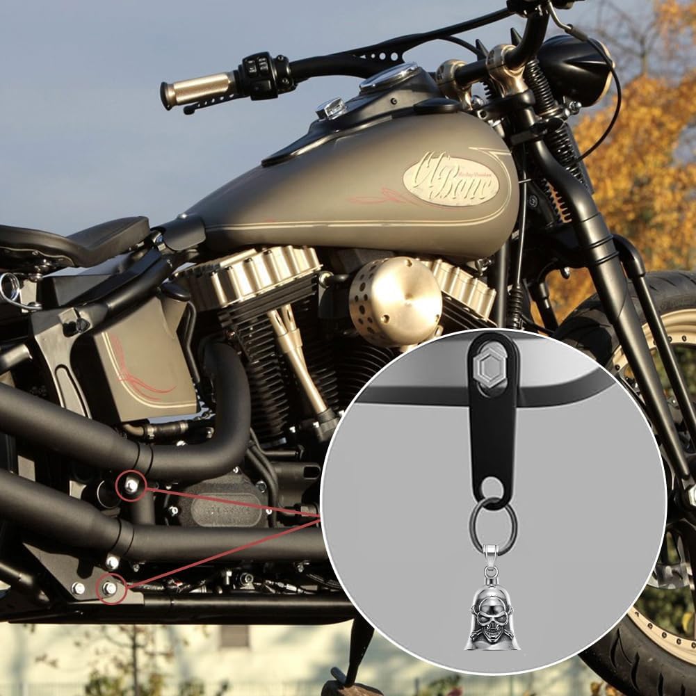 Guardian Angel Motorcycle Bell Good Luck Keychain & Drive Safe Pendant Accessories for Men Women Riding Safety - Image 6