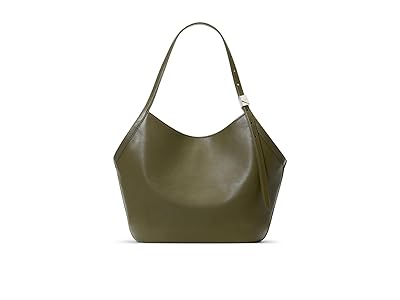 Kate Spade New York Deco Fine Grain Leather Tulip Tote Tote Handbags Seaweed