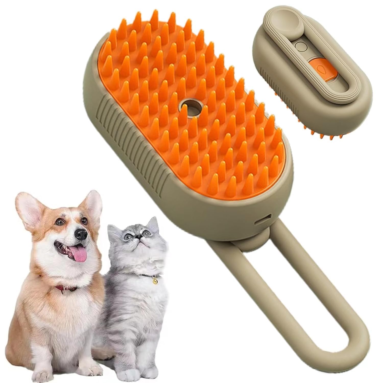 CHIDDHAN Steam Brush for Dog Cat Steam Brush 3 in 1 Water Brush for Dogs Silicone Massage Dog Comb Electric Multifunctional Water Brush Spa for Dogs USB Rechargeable Steamy Brush for Pet (Multicolor)