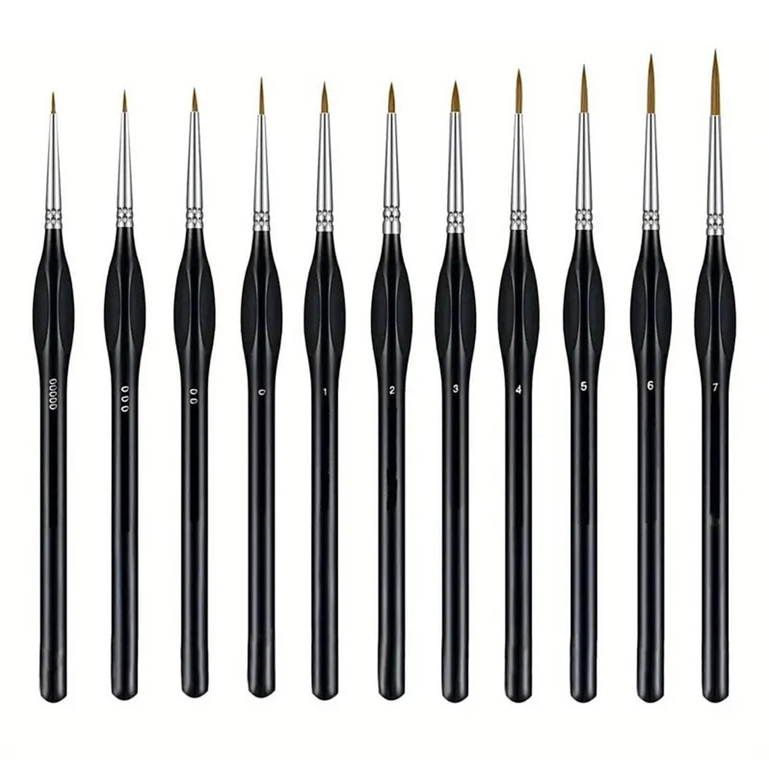 11 PCS Fine Paint Brushes, Miniature Paint Brushes with Ergonomic Triangular-handles and Absorbent Nylon-nibs,Thin Paints Brush for Artists and Beginners of Acrylic,Watercolor,Oil and Gouache