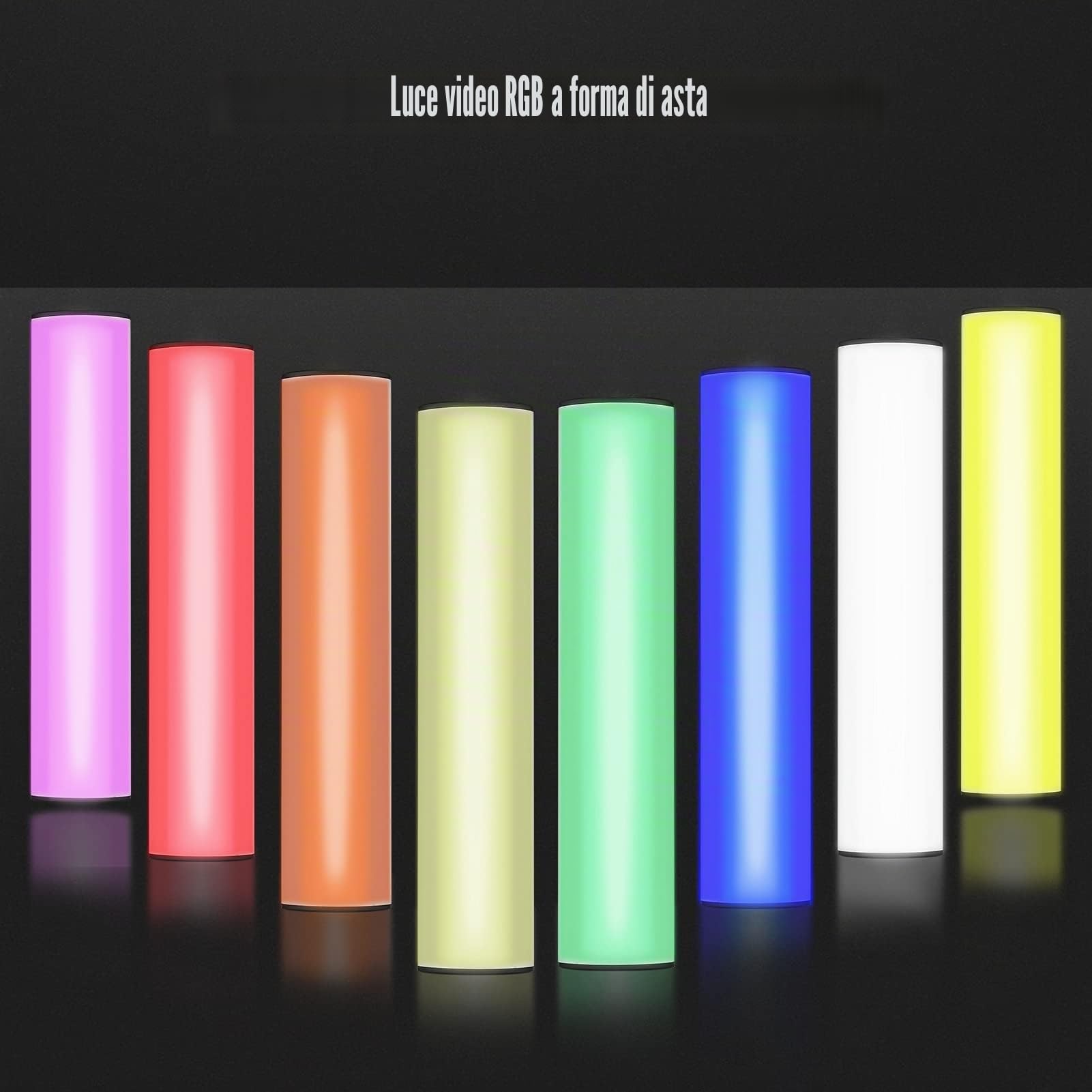 Andoer W200RGB - Luce video LED, barra luminosa per fotografia ecargabile, luce di riempimento RGB 2500 K-9000 K, dimmerabile, CRI95 + schermo LCD posteriore magnetico con treppiede per Vlog Live