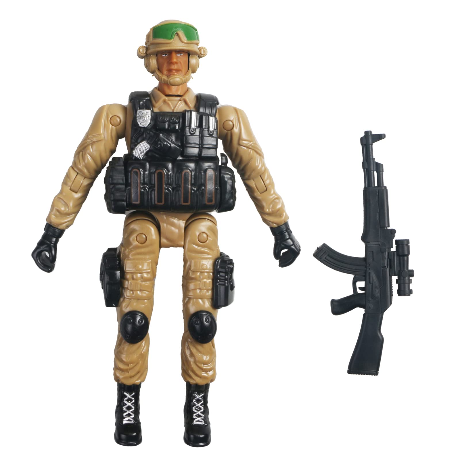 HAPTIME Army Men Military Toy for 3+ Year Old Kids, 11 Movable Jionts Soldiers Action Figures SWAT for Children, 7.2 Inches Art Collectible Army Soldier Force Toy for Kids Boys