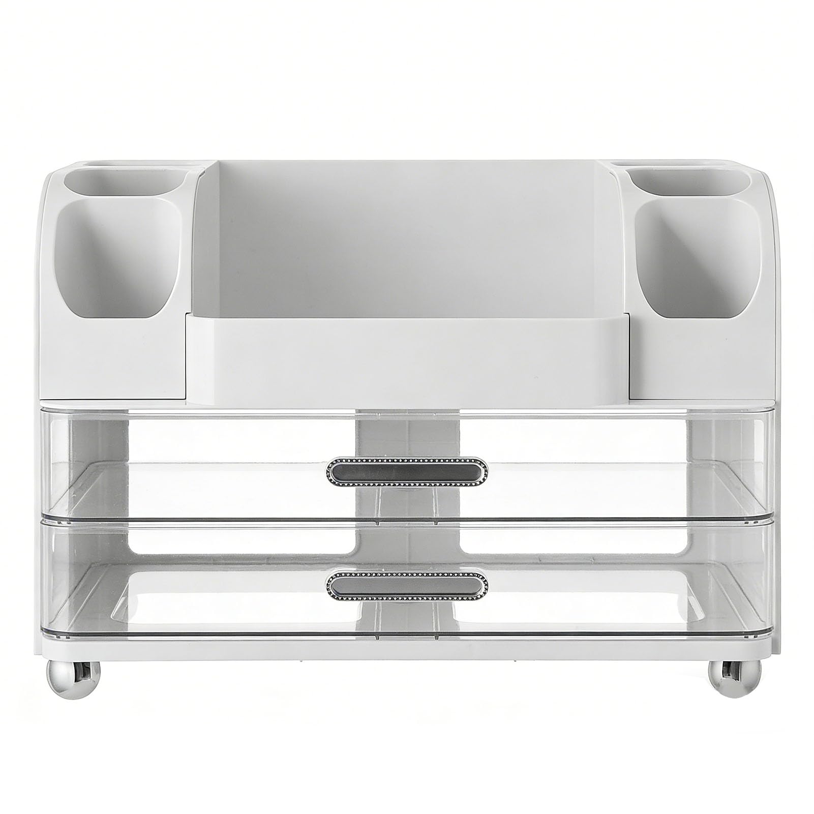 Organizer per Trucchi con Cassetti, Vetrina per Cosmetici da Banco, Organizer Porta Pennelli con Rossetto, Cura della Pelle e Profumo, Ideale per la Toeletta della Camera da Letto, il Bagno