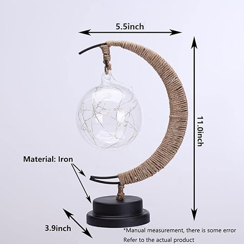 Miniatura 7 de Luz nocturna de hierro, luz mágica de luna y estrella, luz decorativa LED para fiestas, bodas, dormitorios y muchas otras ocasiones, puerto USB, 11