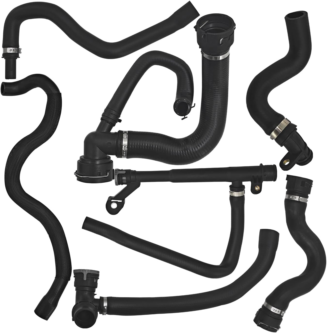 7 Pcs Radiator Coolant Hose Set Compatible with VOLVO S60 S80 V70 XC60 XC60 XC70 2008-2016 3.0L 3.2L L6 Engine Water Coolant Lines Kit Replace# 30774512