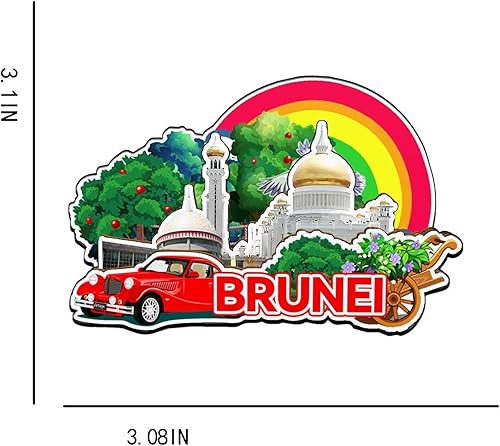 Miniatura 3 de Imán de Brunei Brunei para nevera de madera 3D, monumentos de viaje, coleccionables, recuerdos, decoración hecha a mano -3108