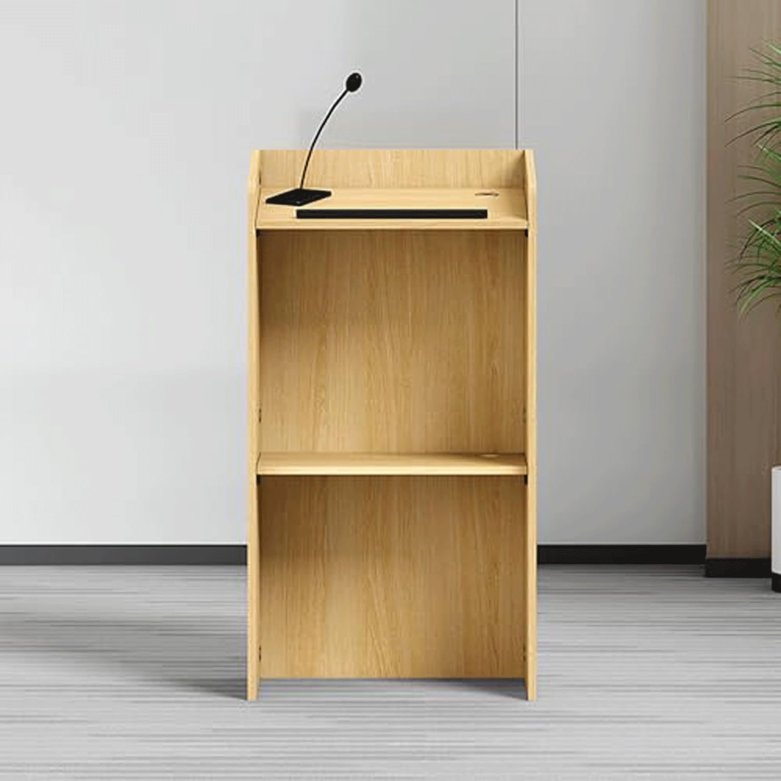 WxuuLTGJR Wooden Podium Stand Lectern for Churches Floor-Standing Hostess Stand with Folding Reading Platform Pulpit Desk Reception Table