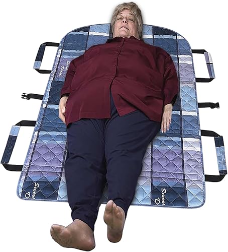 Almohadilla de cama de posicionamiento con asas, carcasa 100% algodón sábanas deslizantes transpirables para pacientes para prevenir llagas de cama