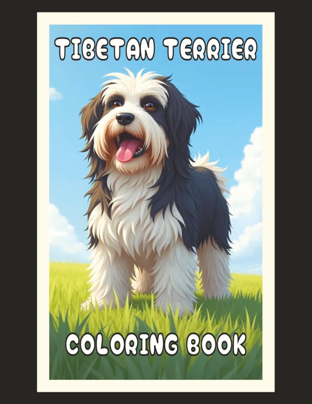 Tibetan Terrier Coloring Book: Realistic Dog & Puppy Picture Pages with 60 Lined Drawings of Doggy Outdoor Adventures in Park, Mountain, City, Lake, ... Scenes + More | Art Gift for Kids and Adults