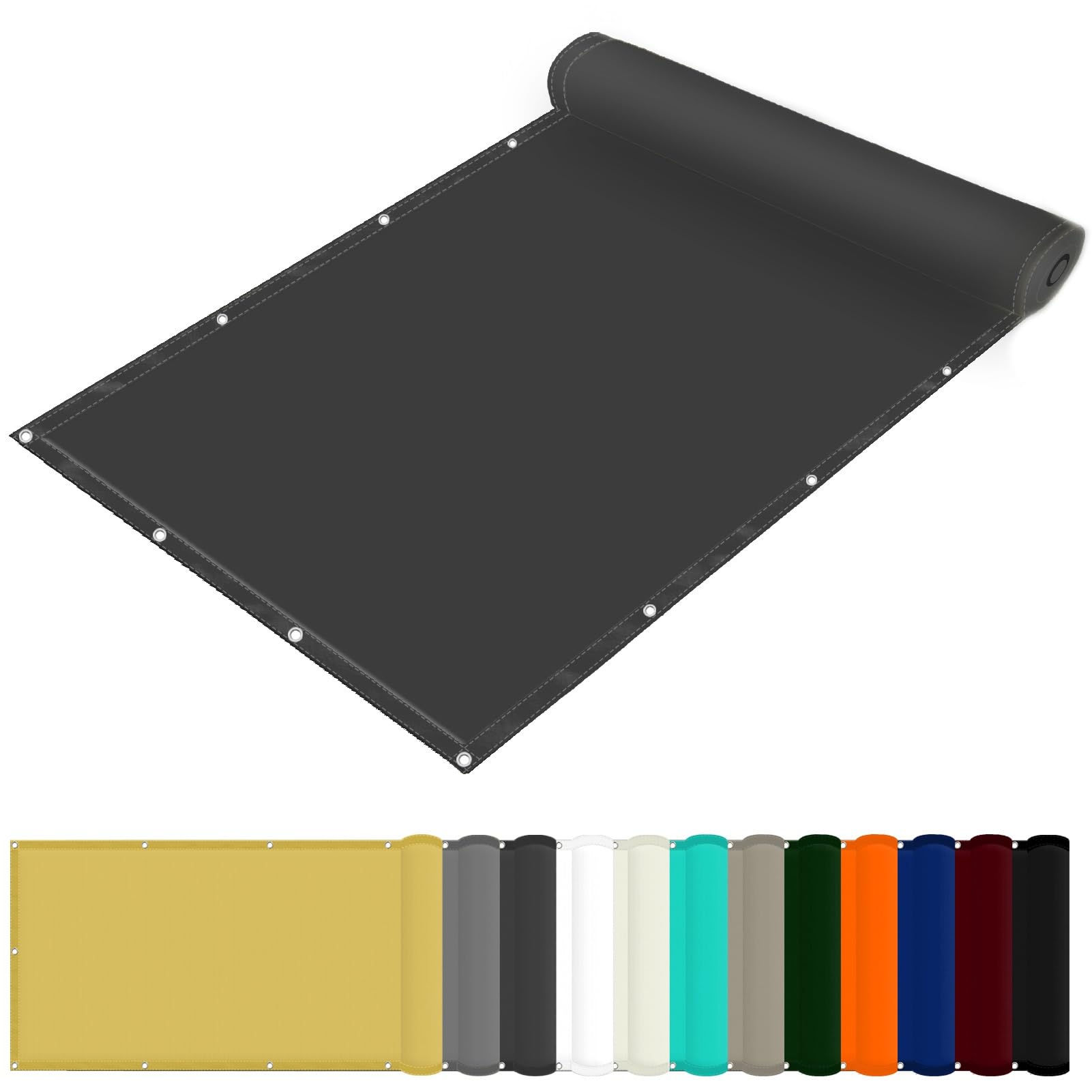 Teli Parasole Rettangolari 150 x 250 cm Impermeabile Vela da Giardino Tenda in Poliestere Pes con Protezione Antivento e UV Ideali per Cortile Patio e Campeggio, Grigio Scuro