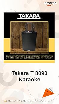 Takara T 8090 Karaoke Speaker Trolley Portable Multimedia Bluetooth