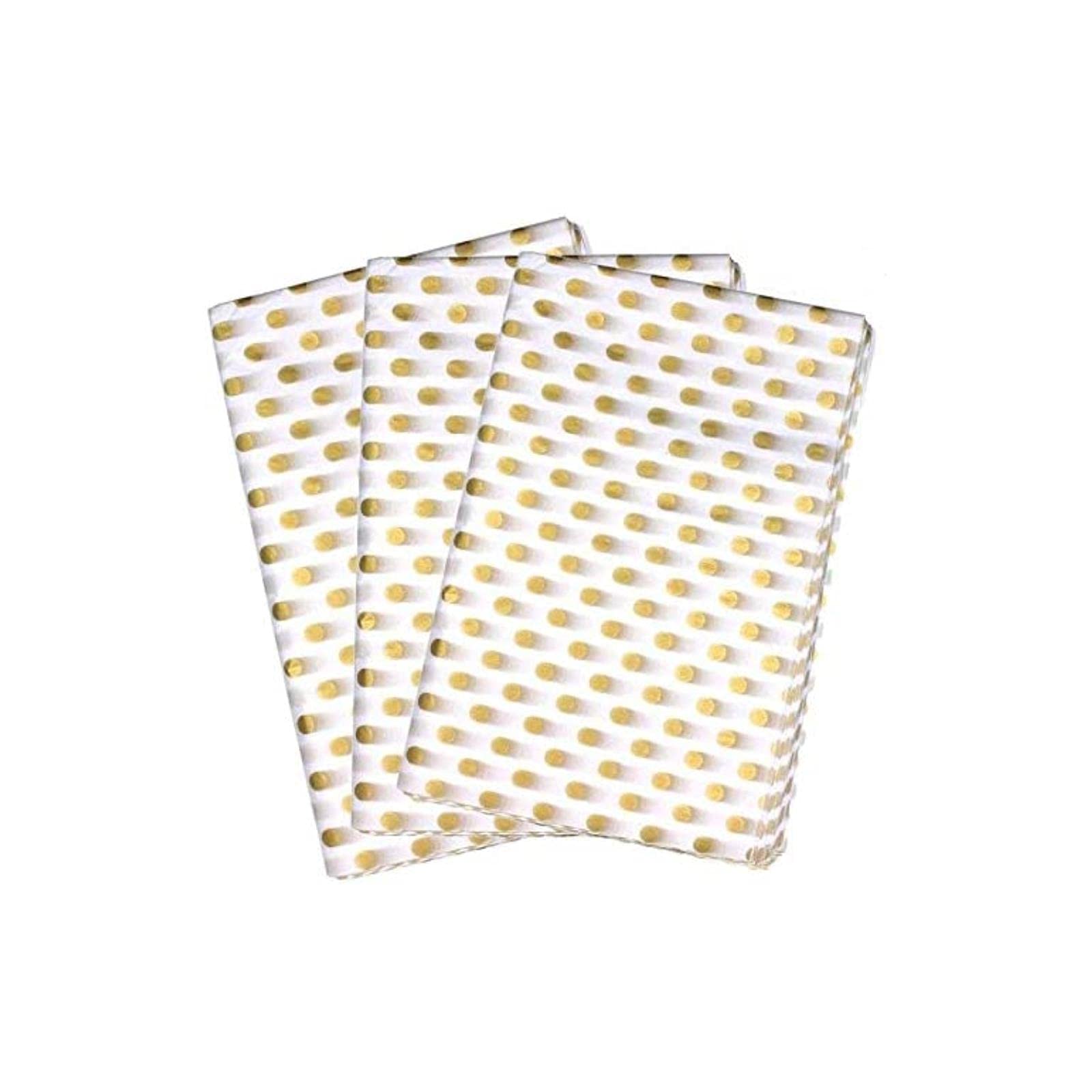 Md Trade Gold Dot Wrapping Paper 20 Inch x 30 Inch, 50 Pieces Tissue Paper